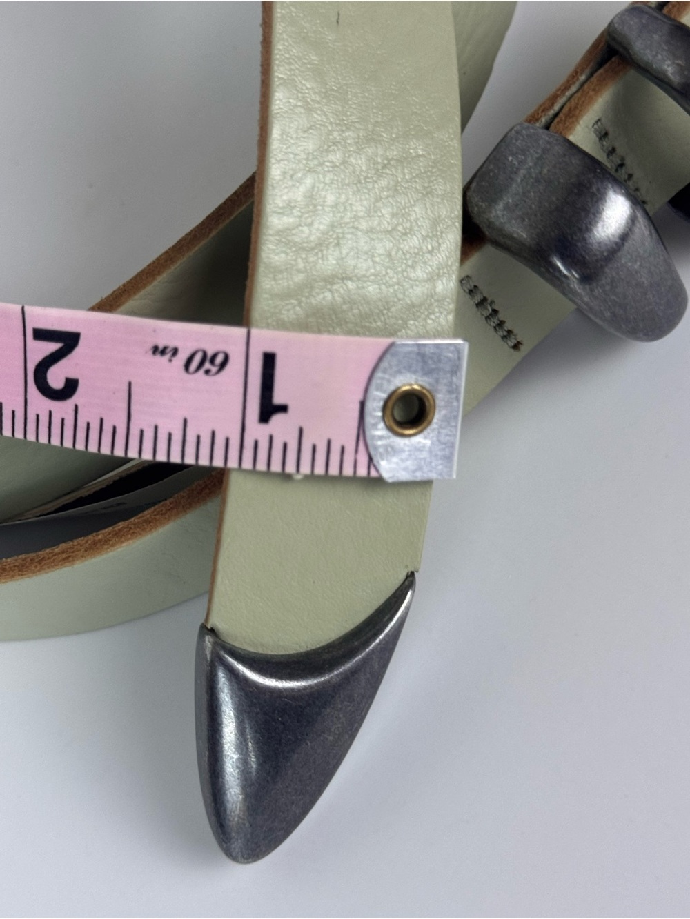 Free People Belt Dried Sage Green Leather Metal Buckle S/M - Picture 6 of 10
